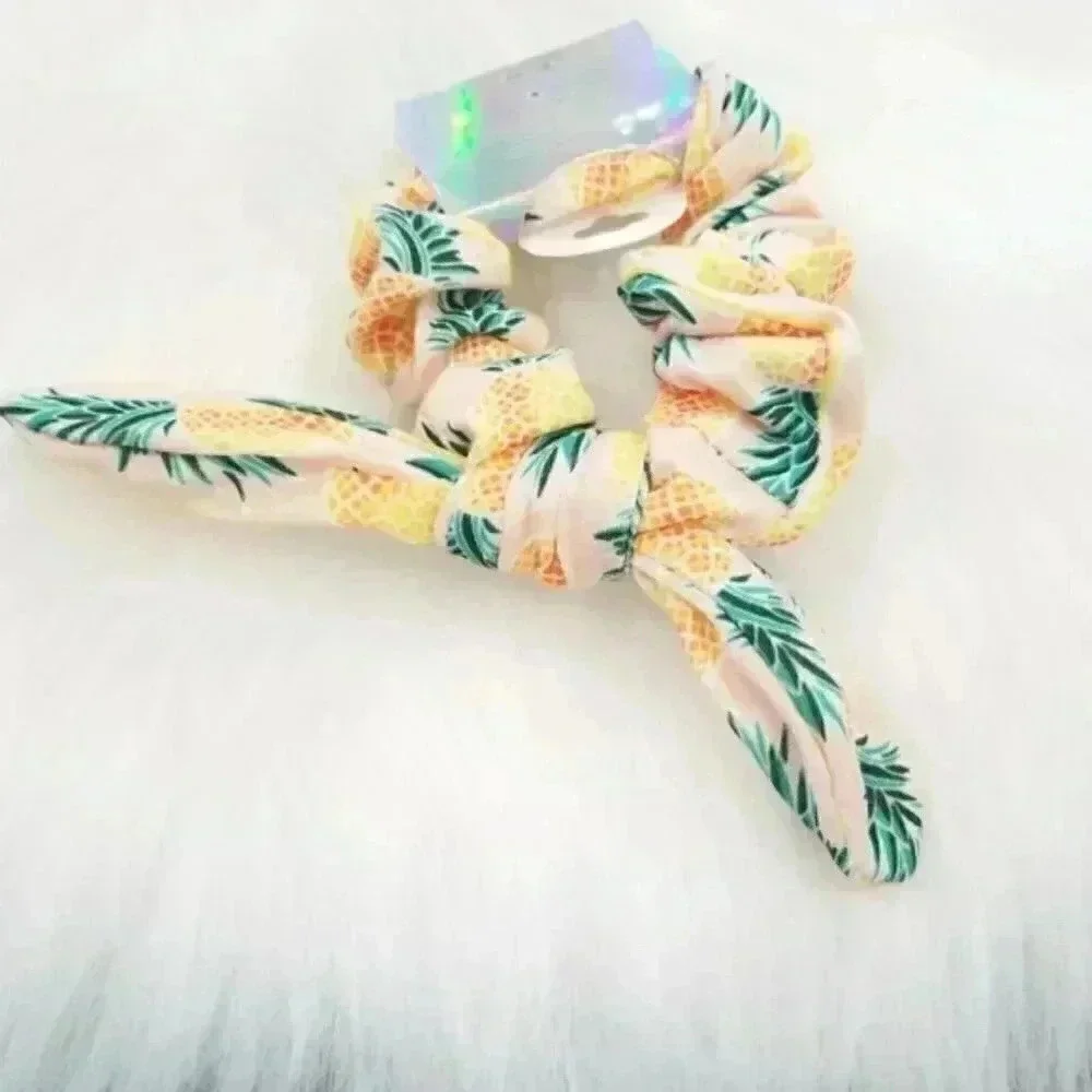 Peach pineapple scrunchie